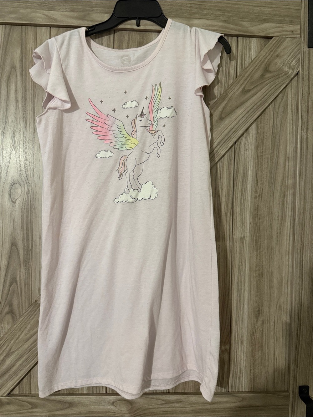 wonder nation Light Pink Unicorn Nightgown with Rainbow Wings